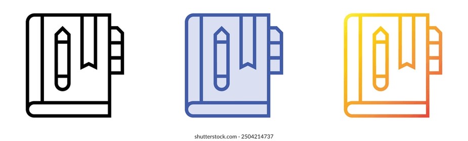 organizer icon. Linear, Blue Fill and Gradient Style Design Isolated On White Background