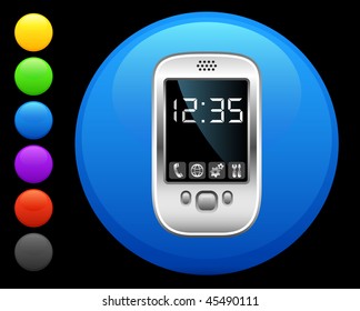 organizer icon on round internet button original vector illustration 6 color versions included