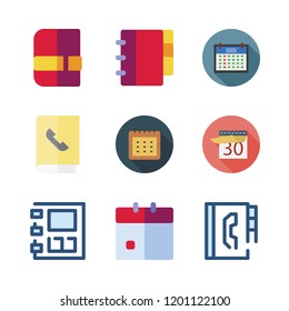 organizer icon set. vector set about calendar and agenda icons set.