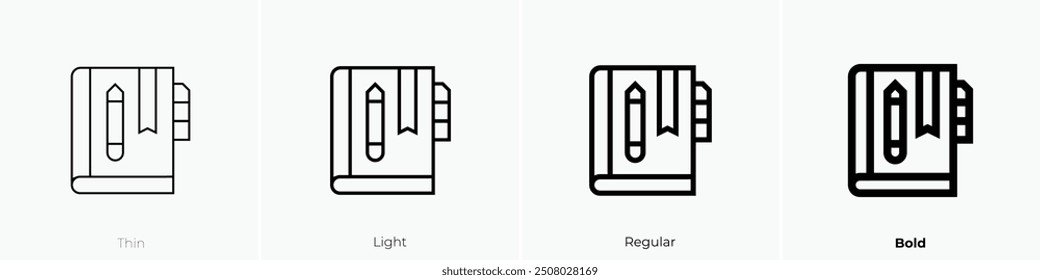 organizer icon. Thin, Light Regular And Bold style design isolated on white background