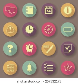 Organizer icons. Bright colors. Vector buttons. Original design       