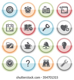 Organizer icons with color stickers.
