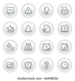 Organizer icons on gray buttons.
