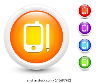 Organizer Icons on Round Button Collection Original Illustration