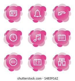 Organizer icons, pink flower series