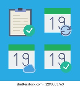 organizer icons set with notepad and calendar vector set