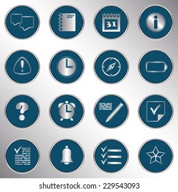 Organizer icons. Vector buttons       
