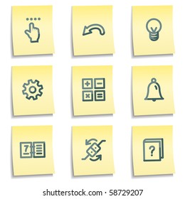 Organizer icons, yellow notes series