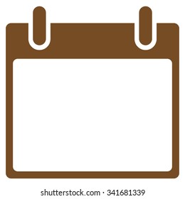 Organizer Leaf vector icon. Style is flat symbol, brown color, rounded angles, white background.