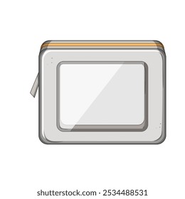 organizador maquiagem saco desenho animado. viagem portátil, compacto elegante, zíper bolsa organizador maquiagem saco sinal. isolado símbolo vetor ilustração