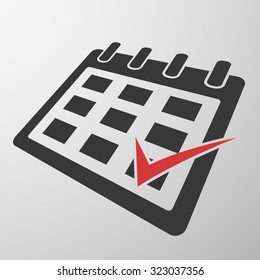 Organizer with a marked date. Stock vector image.