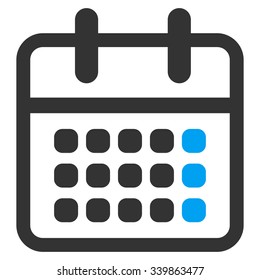 Organizer Month vector icon. Style is bicolor flat symbol, blue and gray colors, rounded angles, white background.