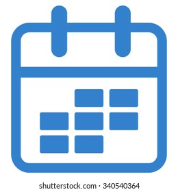 Organizer Month vector icon. Style is flat symbol, cobalt color, rounded angles, white background.