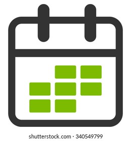 Organizer Month vector icon. Style is bicolor flat symbol, eco green and gray colors, rounded angles, white background.