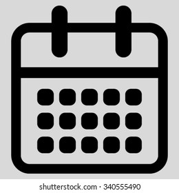 Organizer Month vector icon. Style is flat symbol, black color, rounded angles, light gray background.