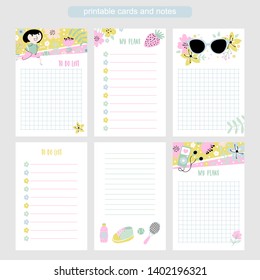  Organizer and note paper for kids