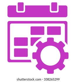 Organizer Options vector icon. Style is flat symbol, violet color, rounded angles, white background.