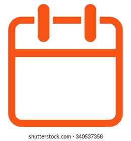 Organizer Page vector icon. Style is flat symbol, orange color, rounded angles, white background.
