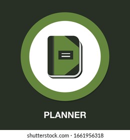 organizer planner book icon - address notebook, organizer icon - diary note object