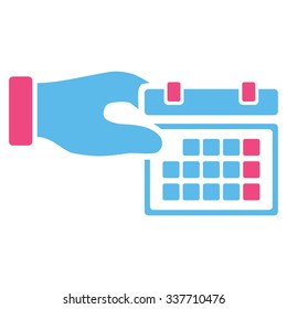 Organizer Properties vector icon. Style is bicolor flat symbol, pink and blue colors, rounded angles, white background.
