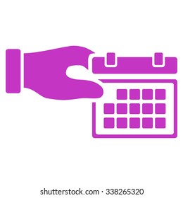 Organizer Properties vector icon. Style is flat symbol, violet color, rounded angles, white background.