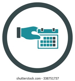 Organizer Properties vector icon. Style is bicolor flat rounded symbol, soft blue colors, rounded angles, white background.