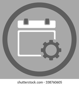 Organizer Setup vector icon. Style is bicolor flat rounded symbol, dark gray and white colors, rounded angles, silver background.