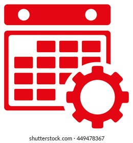 Organizer Setup vector icon. Style is flat symbol, red color, rounded angles, white background.