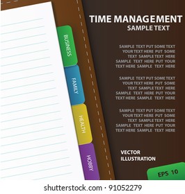 organizer with spheres of life. vector illustration