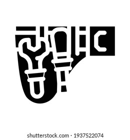 organizer for tools glyph icon vector. organizer for tools sign. isolated contour symbol black illustration