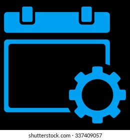 Organizer Tools vector icon. Style is flat symbol, blue color, rounded angles, black background.