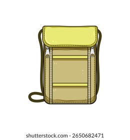 organizer travel neck pouch cartoon. passport rfid, lightweight waterproof, adjustable strap organizer travel neck pouch sign. isolated symbol vector illustration