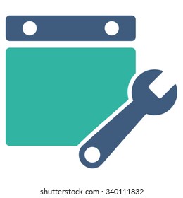 Organizer Tuning vector icon. Style is bicolor flat symbol, cobalt and cyan colors, rounded angles, white background.