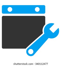 Organizer Tuning vector icon. Style is bicolor flat symbol, blue and gray colors, rounded angles, white background.