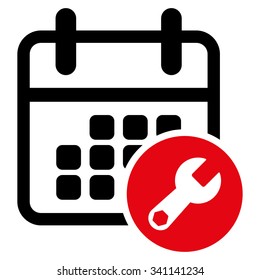 Organizer Tuning vector icon. Style is bicolor flat symbol, intensive red and black colors, rounded angles, white background.