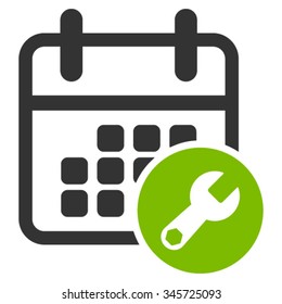 Organizer Tuning vector icon. Style is bicolor flat symbol, eco green and gray colors, rounded angles, white background.