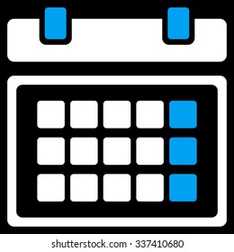 Organizer vector icon. Style is bicolor flat symbol, blue and white colors, rounded angles, black background.