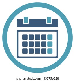 Organizer vector icon. Style is bicolor flat rounded symbol, cyan and blue colors, rounded angles, white background.