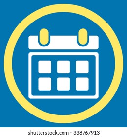 Organizer vector icon. Style is bicolor flat rounded symbol, yellow and white colors, rounded angles, blue background.