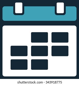 Organizer vector icon. Style is bicolor flat symbol, blue and white colors, rounded angles, dark blue background.