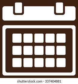 Organizer vector icon. Style is flat symbol, white color, rounded angles, brown background.