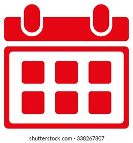 Organizer vector icon. Style is flat symbol, red color, rounded angles, white background.