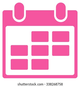 Organizer vector icon. Style is flat symbol, pink color, rounded angles, white background.