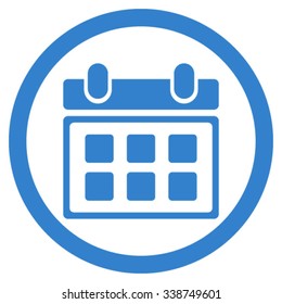 Organizer vector icon. Style is flat rounded symbol, cobalt color, rounded angles, white background.