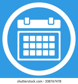 Organizer vector icon. Style is flat rounded symbol, white color, rounded angles, blue background.