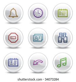 Organizer web colour icons, white circle buttons series