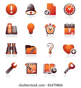 Organizer web icons. Black and red series.