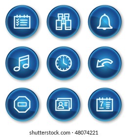 Organizer web icons, blue circle buttons