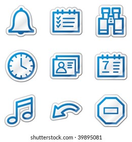 Organizer web icons, blue contour sticker series