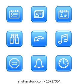 Organizer web icons, blue glossy buttons series